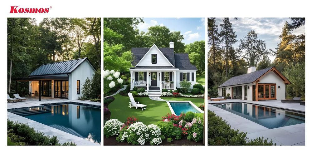 Thiết kế biệt thự mái Thái 1 tầng có hồ bơi trước nhà Thiết kế biệt thự mái Thái 1 tầng có hồ bơi trước nhà