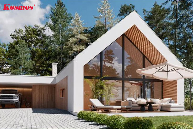 Thiết kế mái Thái 1 tầng 3 phòng ngủ tích hợp chỗ đậu xe