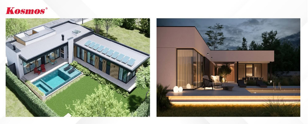 Thiết kế nhà cấp 4 hình chữ L hiện đại, đẹp mắt