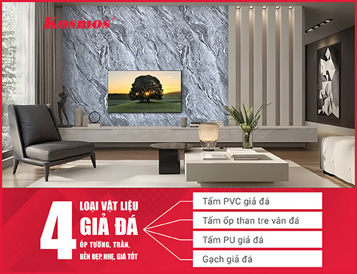 Top 4 loại vật liệu giả đá ốp tường, trần, bền đẹp, nhẹ, giá tốt 2025