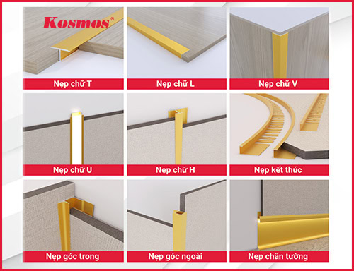 Nẹp nhôm trang trí: Phân loại, ưu điểm và báo giá các kích thước