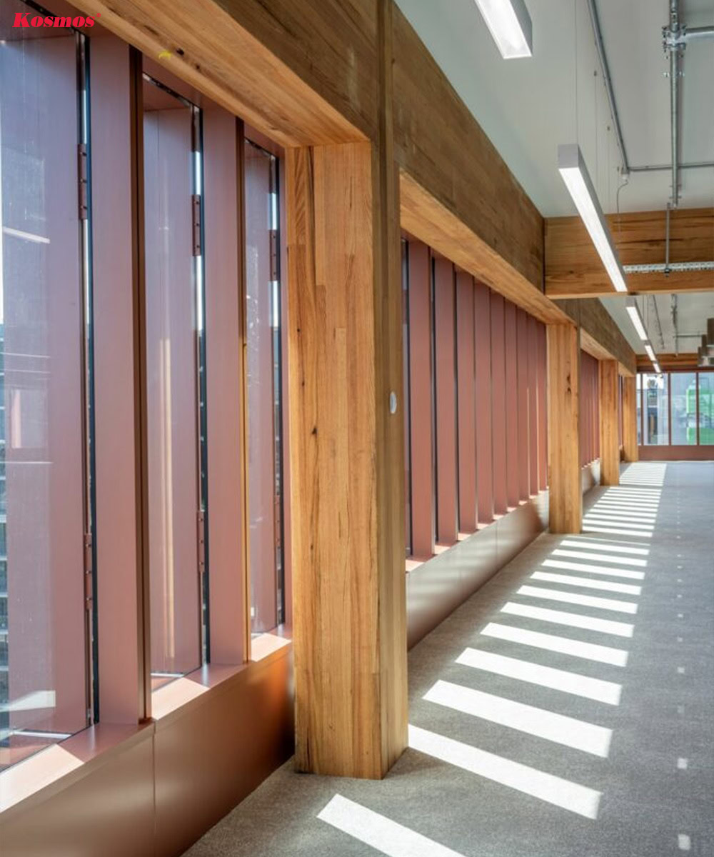 Trang trí cột từ gỗ tạo cảm giác kiên cố