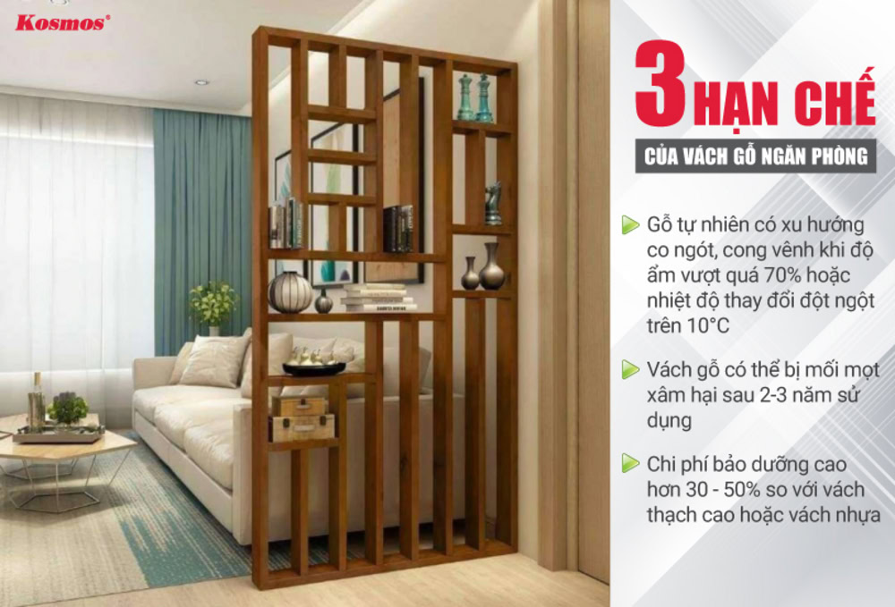 3 hạn chế cần lưu ý của vách gỗ ngăn phòng 3 hạn chế cần lưu ý của vách gỗ ngăn phòng