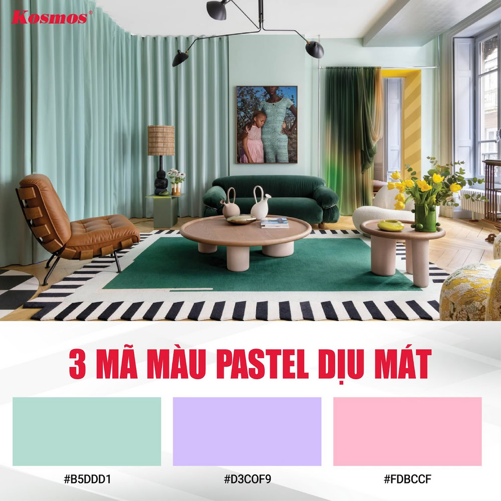 3 mã màu pastel dịu mát 3 mã màu pastel dịu mát