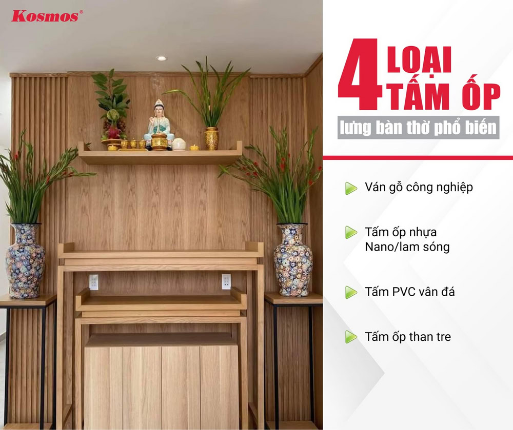 29+ mẫu tấm ốp lưng bàn thờ đẹp, trang nghiêm 2025