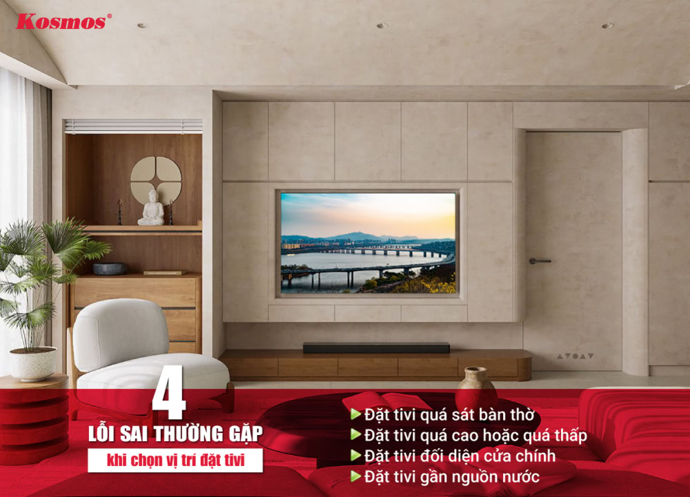 4 lỗi sai cơ bản thường gặp khi chọn vị trí đặt tivi 4 lỗi sai cơ bản thường gặp khi chọn vị trí đặt tivi