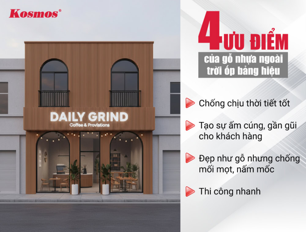 4 ưu điểm của gỗ nhựa ngoài trời ốp bảng hiệu 4 ưu điểm của gỗ nhựa ngoài trời ốp bảng hiệu