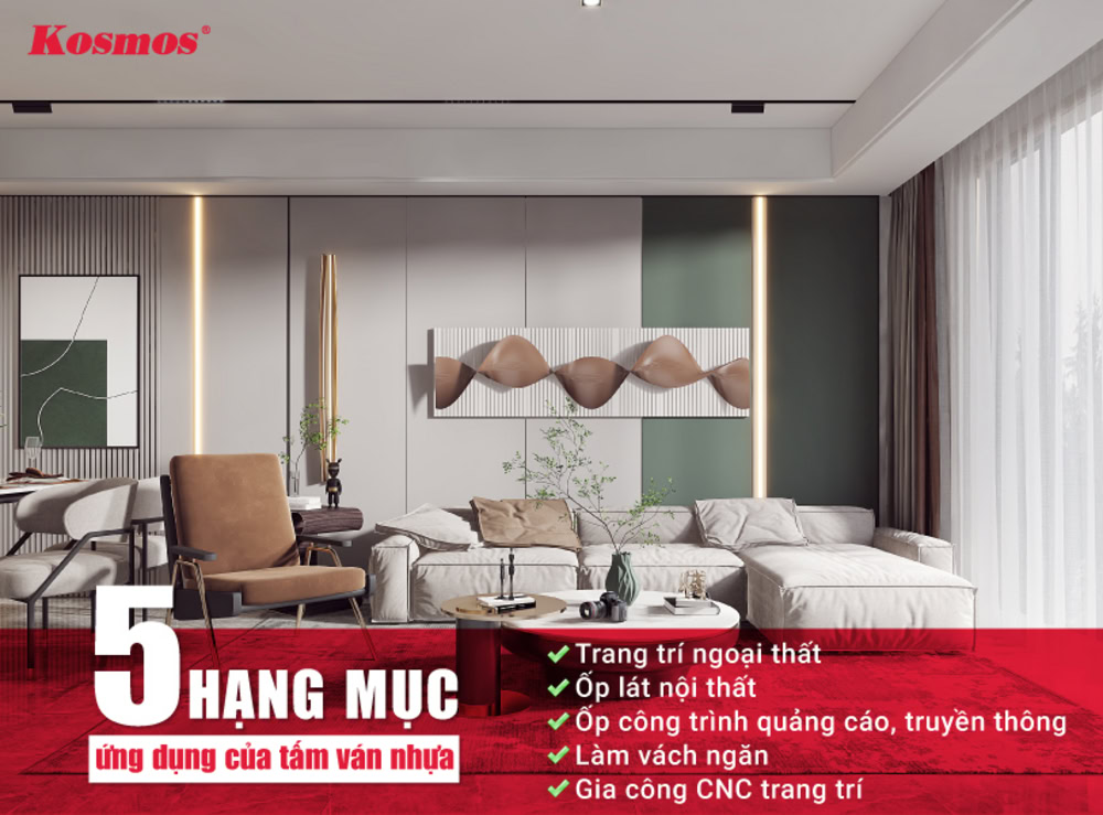 5 hạng mục ứng dụng chính của tấm ván nhựa