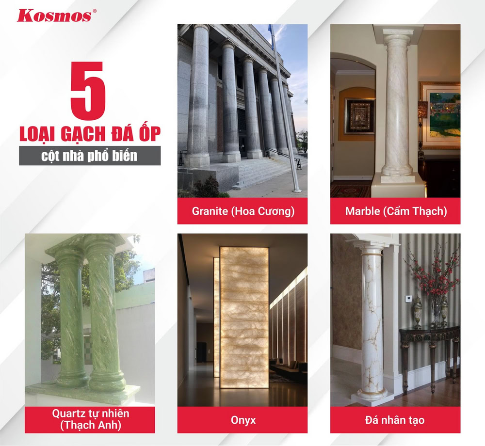 5 loại gạch đá đẹp, sang trọng ốp cột nhà phổ biến 5 loại gạch đá đẹp, sang trọng ốp cột nhà phổ biến