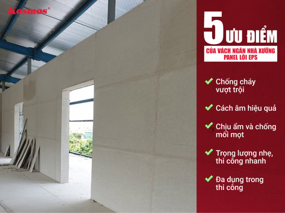 5 ưu điểm của vách ngăn nhà xưởng Cemboard