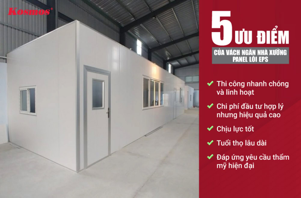 5 ưu điểm của vách ngăn nhà xưởng Panel lõi EPS