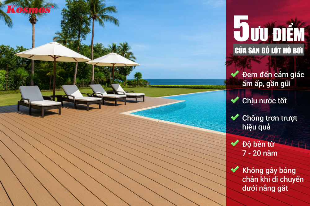 5 ưu điểm khi lót sàn hồ bơi bằng gỗ 5 ưu điểm khi lót sàn hồ bơi bằng gỗ