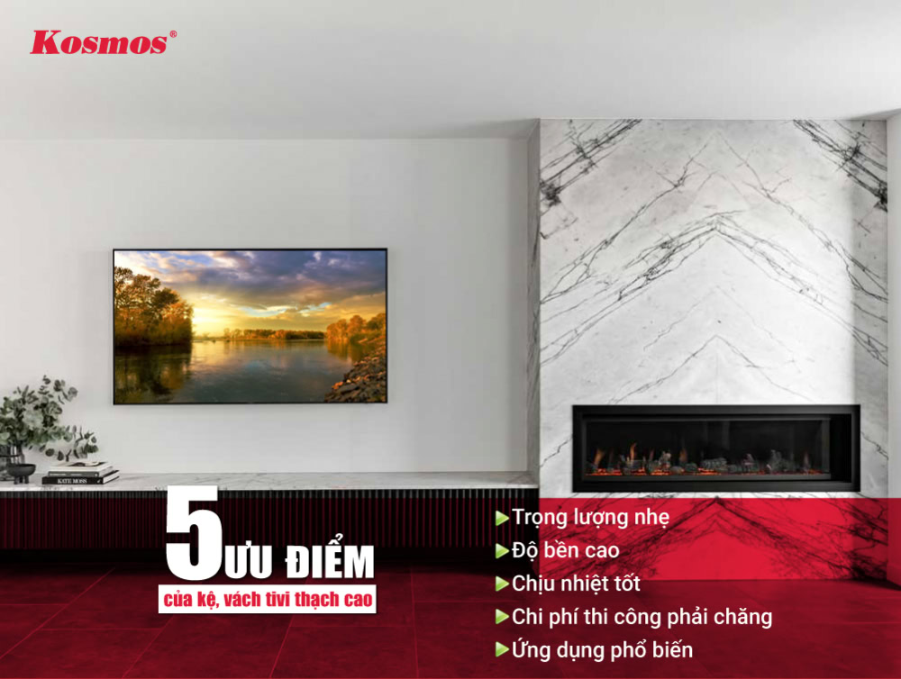 5 ưu điểm nổi bật của thiết kế vách tivi thạch cao 5 ưu điểm nổi bật của thiết kế vách tivi thạch cao