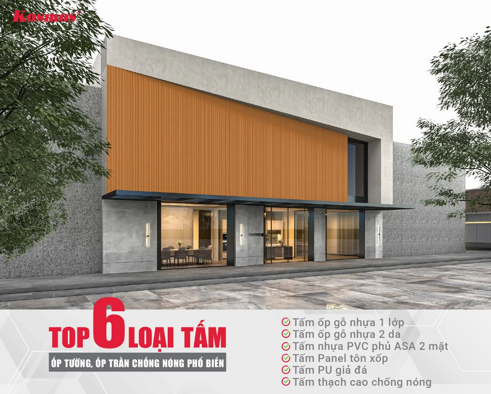 Top 6 loại tấm ốp tường, ốp trần chống nóng phổ biến 2025
