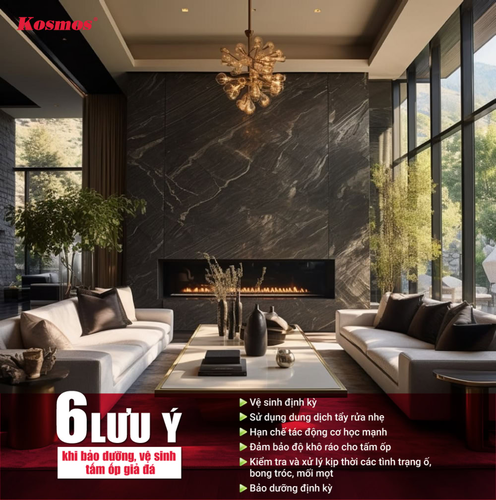 6 lưu ý khi bảo dưỡng, vệ sinh tấm ốp giả đá
