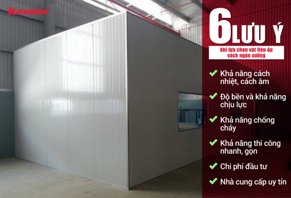 6 lưu ý khi lựa chọn vật liệu ốp vách ngăn xưởng