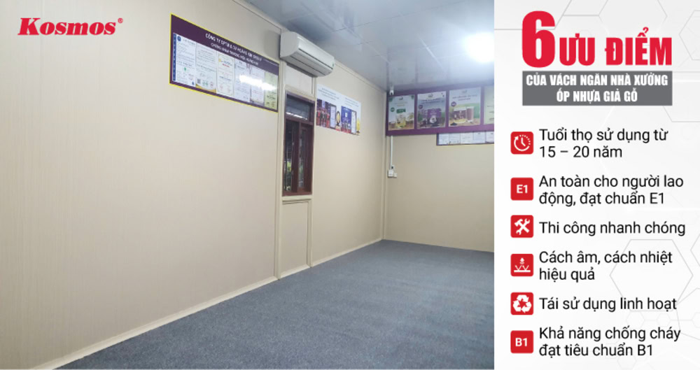 6 ưu điểm của vách ngăn nhà xưởng ốp nhựa giả gỗ