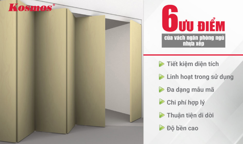 6 ưu điểm của vách ngăn phòng ngủ nhựa xếp 6 ưu điểm của vách ngăn phòng ngủ nhựa xếp