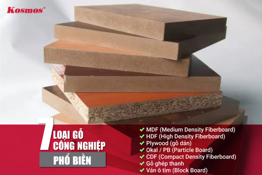 7 loại gỗ công nghiệp sử dụng phổ biến trên thị trường 7 loại gỗ công nghiệp sử dụng phổ biến trên thị trường