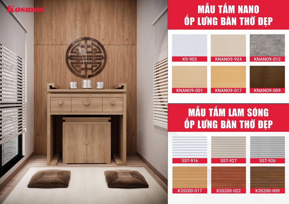 Bộ sưu tập tấm Nano, lam sóng ốp lưng bàn thờ đẹp Bộ sưu tập tấm Nano, lam sóng ốp lưng bàn thờ đẹp