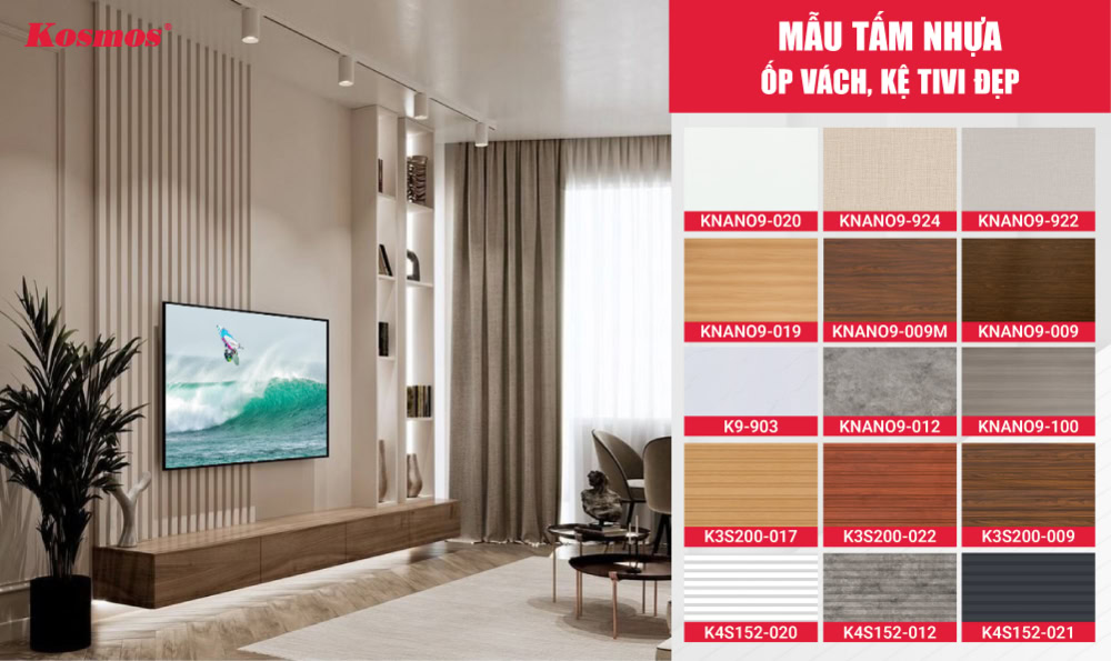 Bộ sưu tập tấm Nano, lam sóng ốp vách, kệ tivi đẹp Bộ sưu tập tấm Nano, lam sóng ốp vách, kệ tivi đẹp