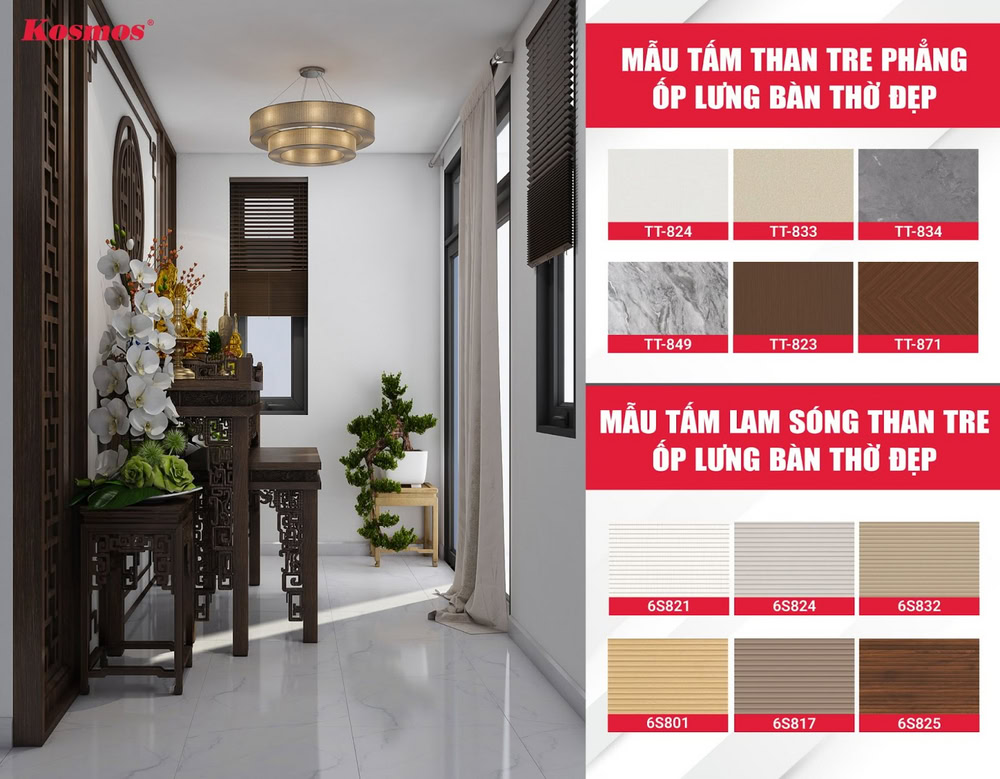Bộ sưu tập tấm than tre ốp lưng bàn thờ đẹp Bộ sưu tập tấm than tre ốp lưng bàn thờ đẹp