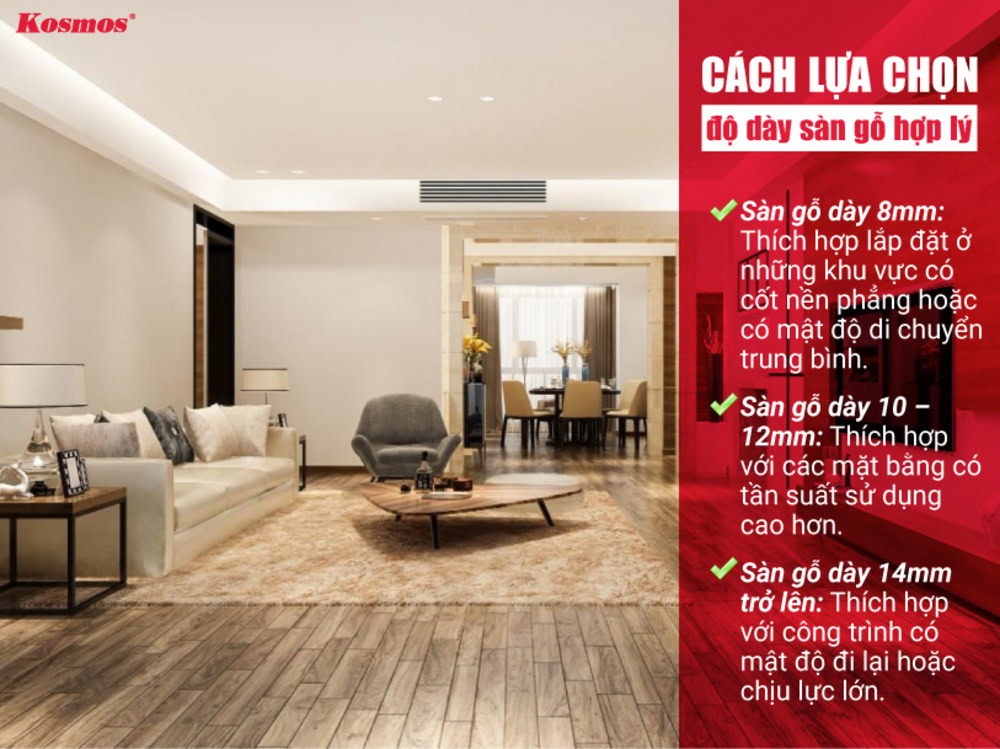 Cách lựa chọn độ dày sàn gỗ hợp lý cho công trình