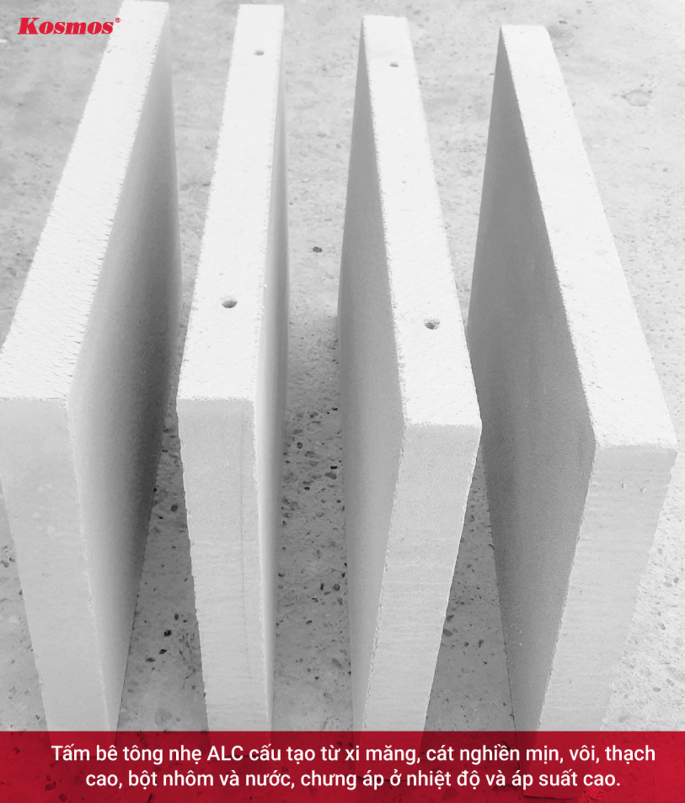 Cấu tạo tấm bê tông nhẹ ALC ốp vách ngăn nhà xưởng