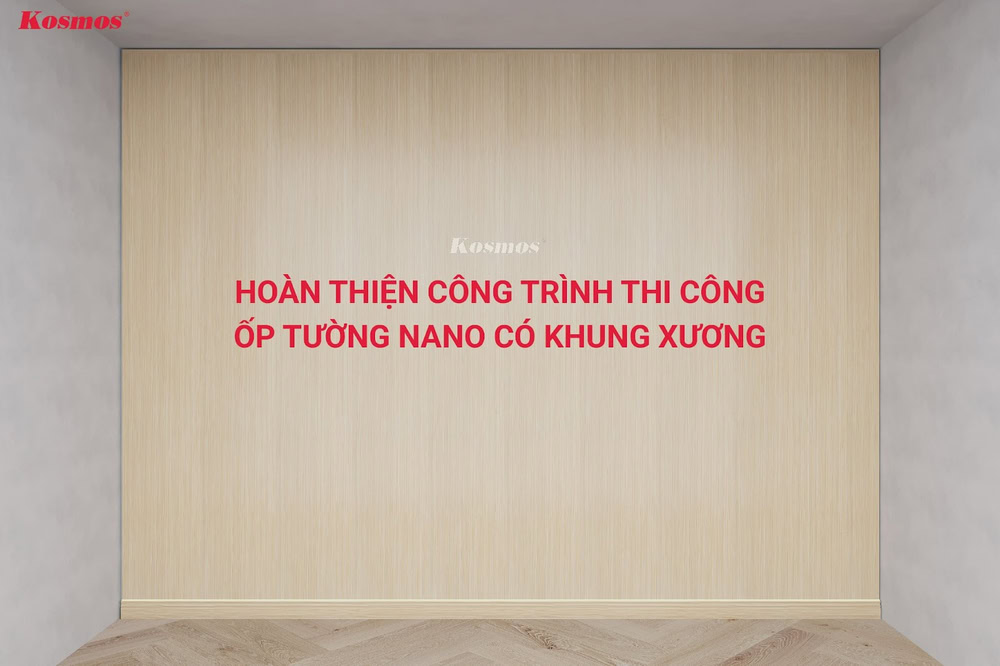Công trình hoàn thiện tấm Nano ốp tường có khung xương