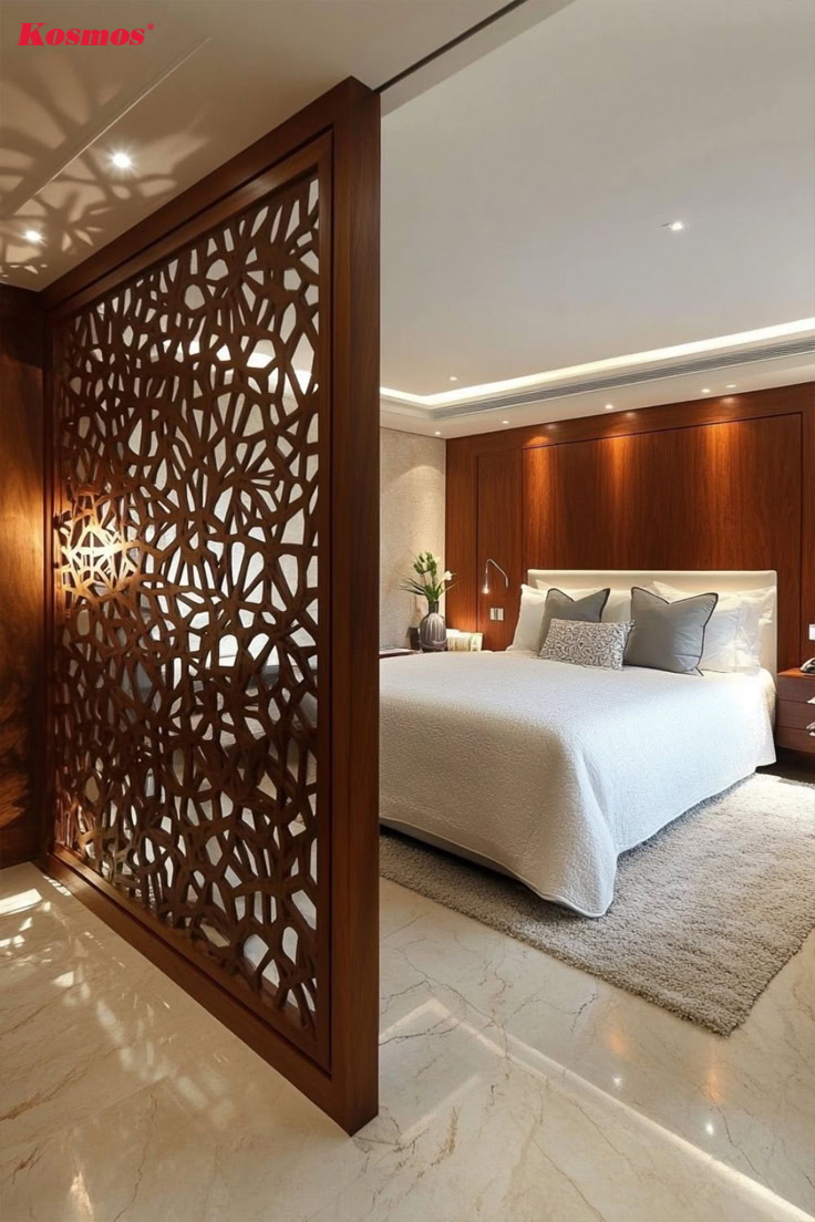 Công trình ốp tấm vách ngăn gỗ CNC