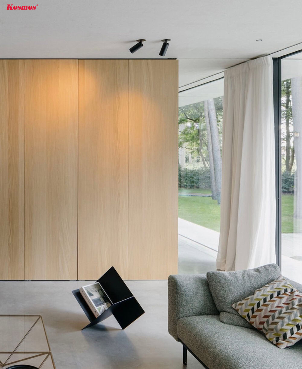 Công trình ốp tấm vách ngăn gỗ công nghiệp