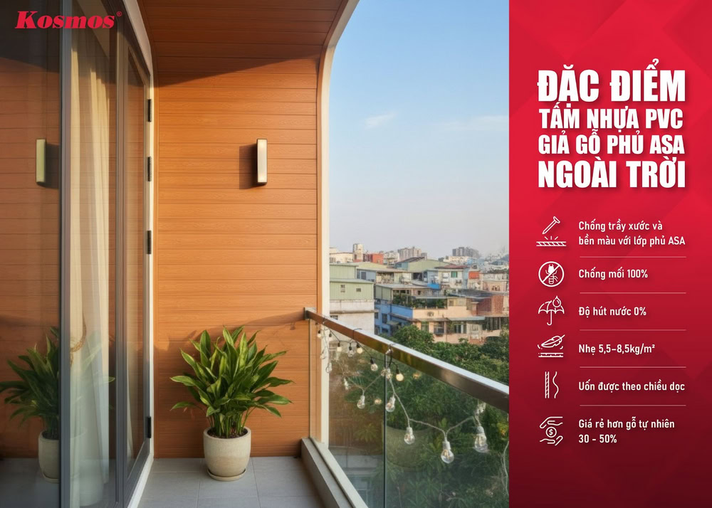 Đặc điểm tấm nhựa PVC giả gỗ phủ ASA ngoài trời Đặc điểm tấm nhựa PVC giả gỗ phủ ASA ngoài trời