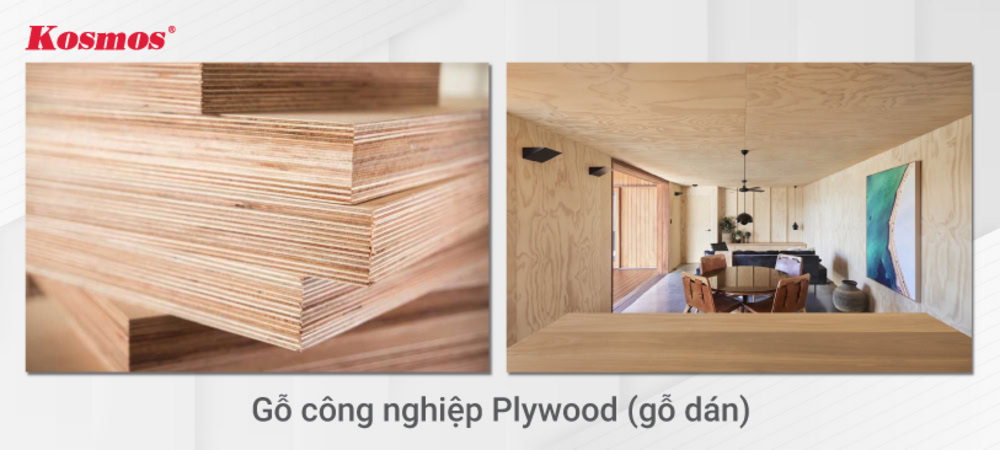 Gỗ công nghiệp Plywood cấu tạo từ nhiều lớp veneer gỗ ép chặt Gỗ công nghiệp Plywood cấu tạo từ nhiều lớp veneer gỗ ép chặt