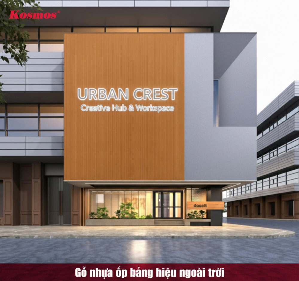 Gỗ nhựa ốp bảng hiệu ngoài trời Gỗ nhựa ốp bảng hiệu ngoài trời