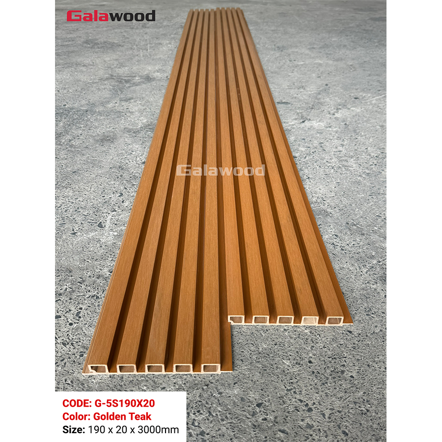 Lam 5 sóng nhựa ASA G-5S190X20 Golden teak Lam 5 sóng nhựa ASA G-5S190X20 Golden teak