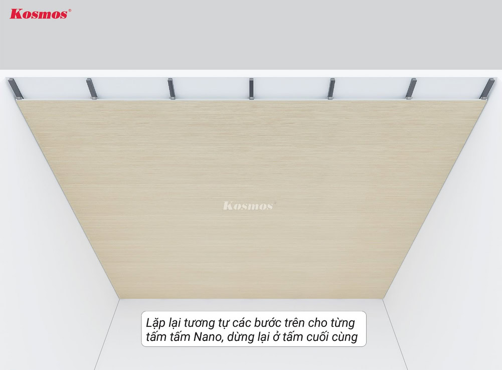 Lặp lại tương tự các bước trên đến tấm ốp cuối cùng
