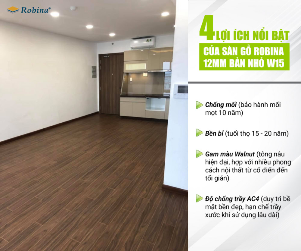 Lợi ích của sàn gỗ Robina 12mm bản nhỏ W15