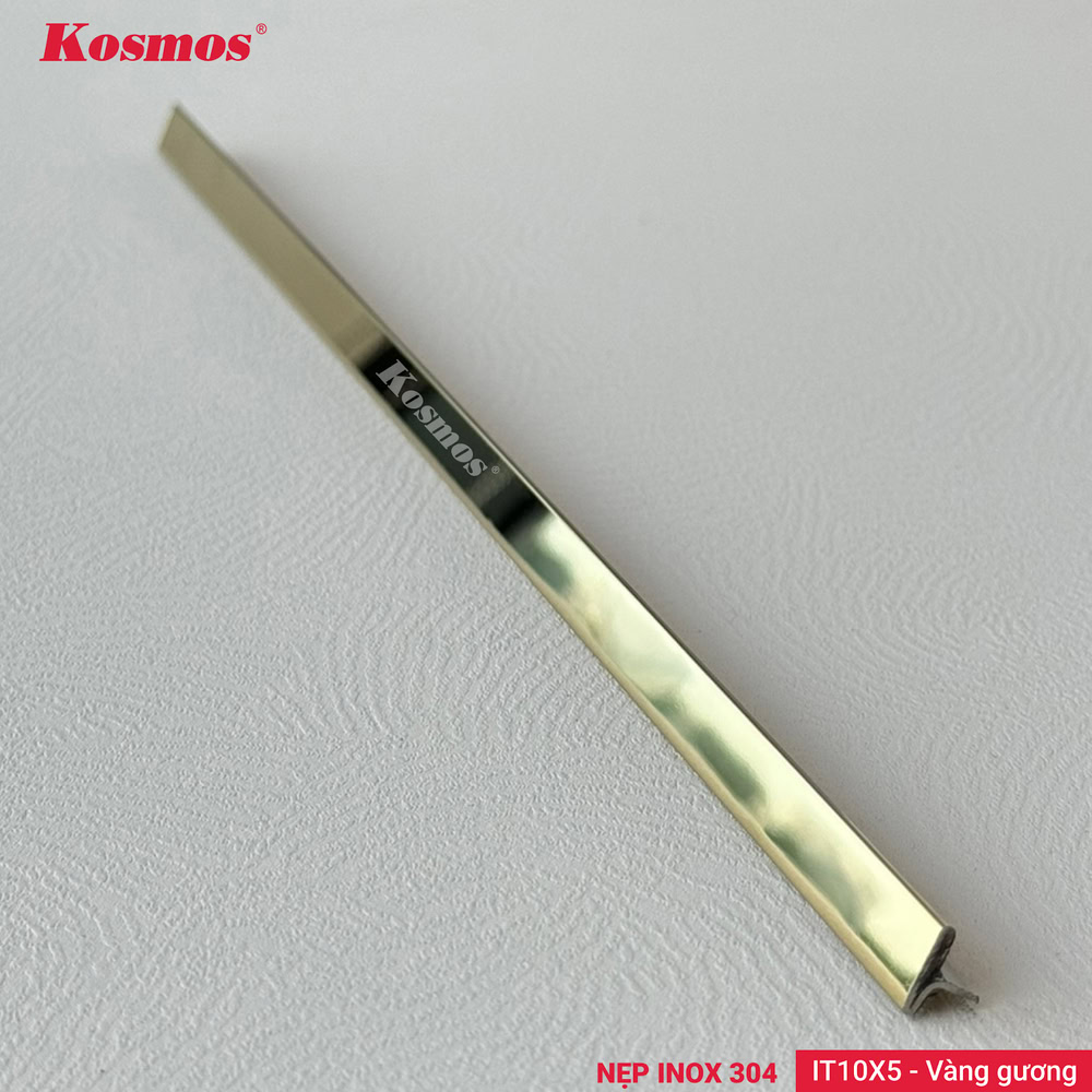 Nẹp t inox vàng gương mã IT10X5-VG Kosmos Nẹp t inox vàng gương mã IT10X5-VG Kosmos