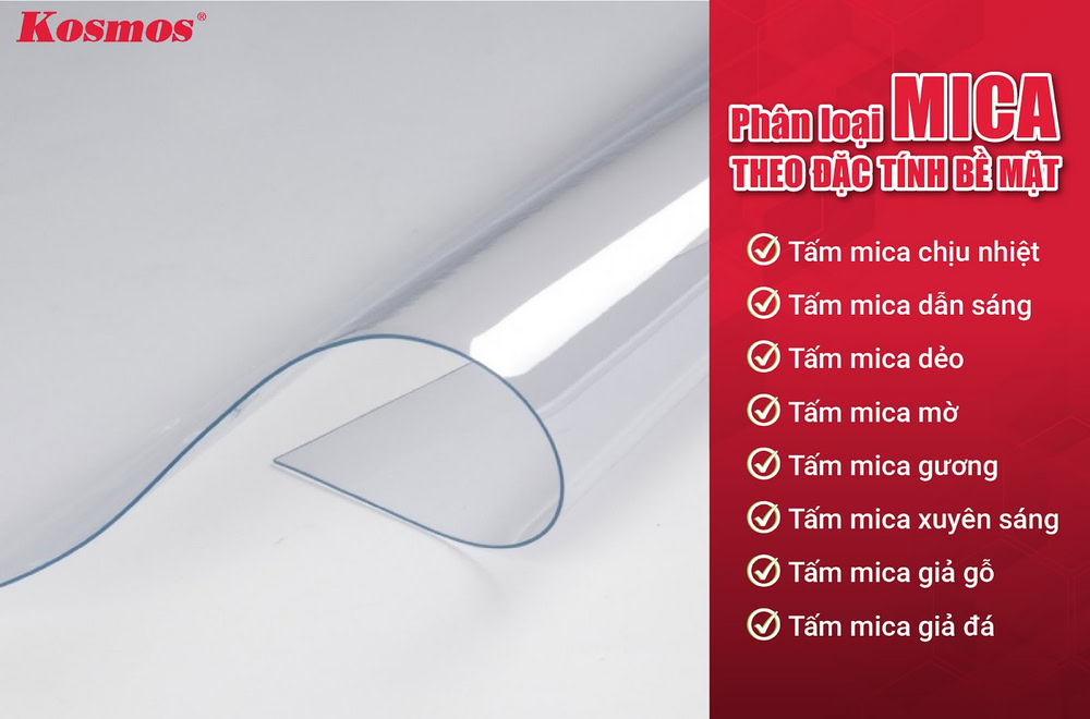 Phân loại mica theo đặc tính, bề mặt Phân loại mica theo đặc tính, bề mặt
