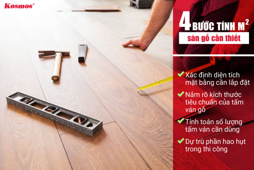 Quy trình 4 bước tính m2 sàn gỗ cần thiết để thi công