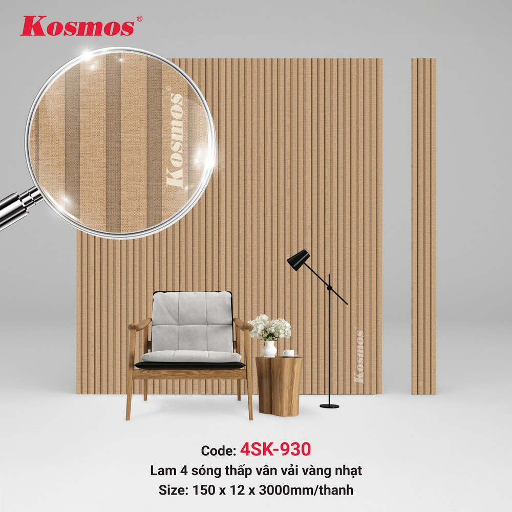 Tấm ốp lam 4 sóng 4SK-930 ngày càng phổ biến trong trang trí nội thất