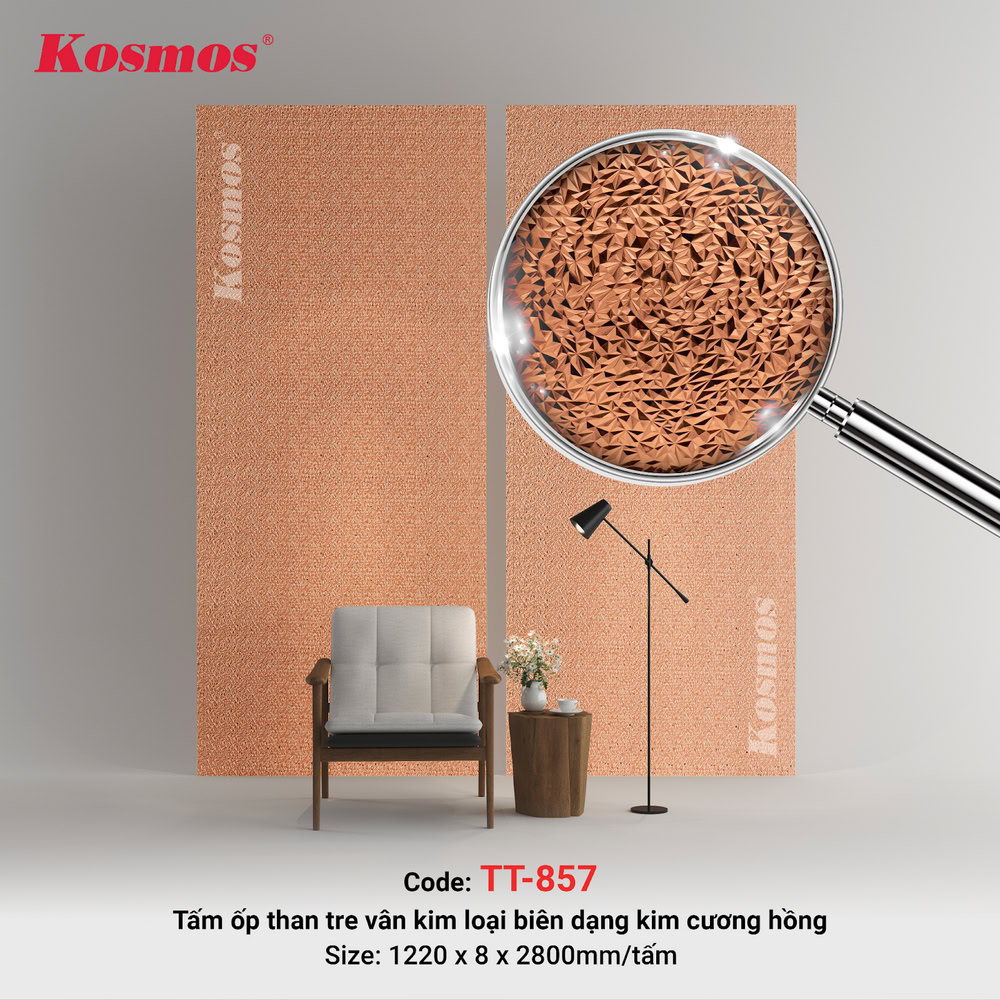 Tấm ốp vân kim loại biên dạng kim cương TT-857 Tấm ốp vân kim loại biên dạng kim cương TT-857