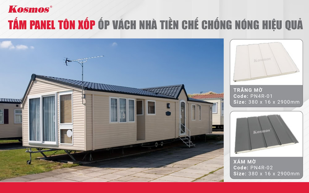 Tấm Panel tôn xốp ốp vách nhà tiền chế chống nóng hiệu quả Tấm Panel tôn xốp ốp vách nhà tiền chế chống nóng hiệu quả