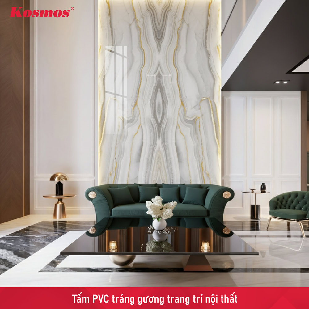 Tấm PVC tráng gương Tấm PVC tráng gương