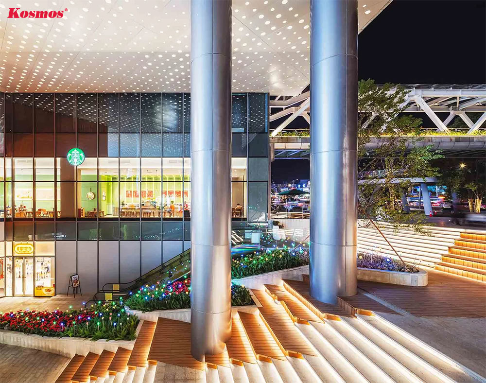 Thiết kế ốp cột ngoại thất bằng tấm Alu