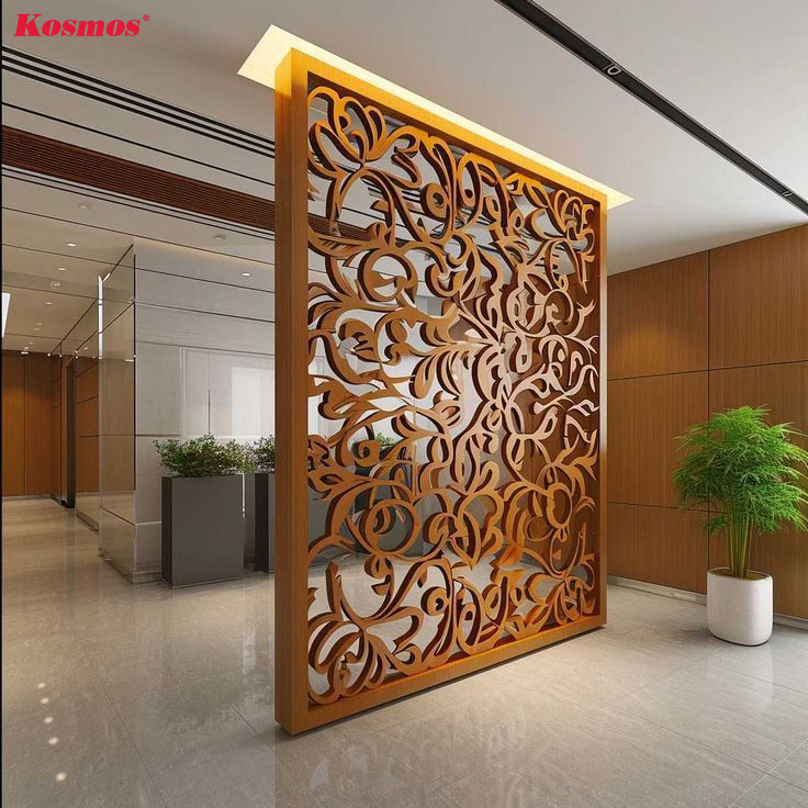 Ứng dụng vách ngăn gỗ CNC cho công trình khách sạn