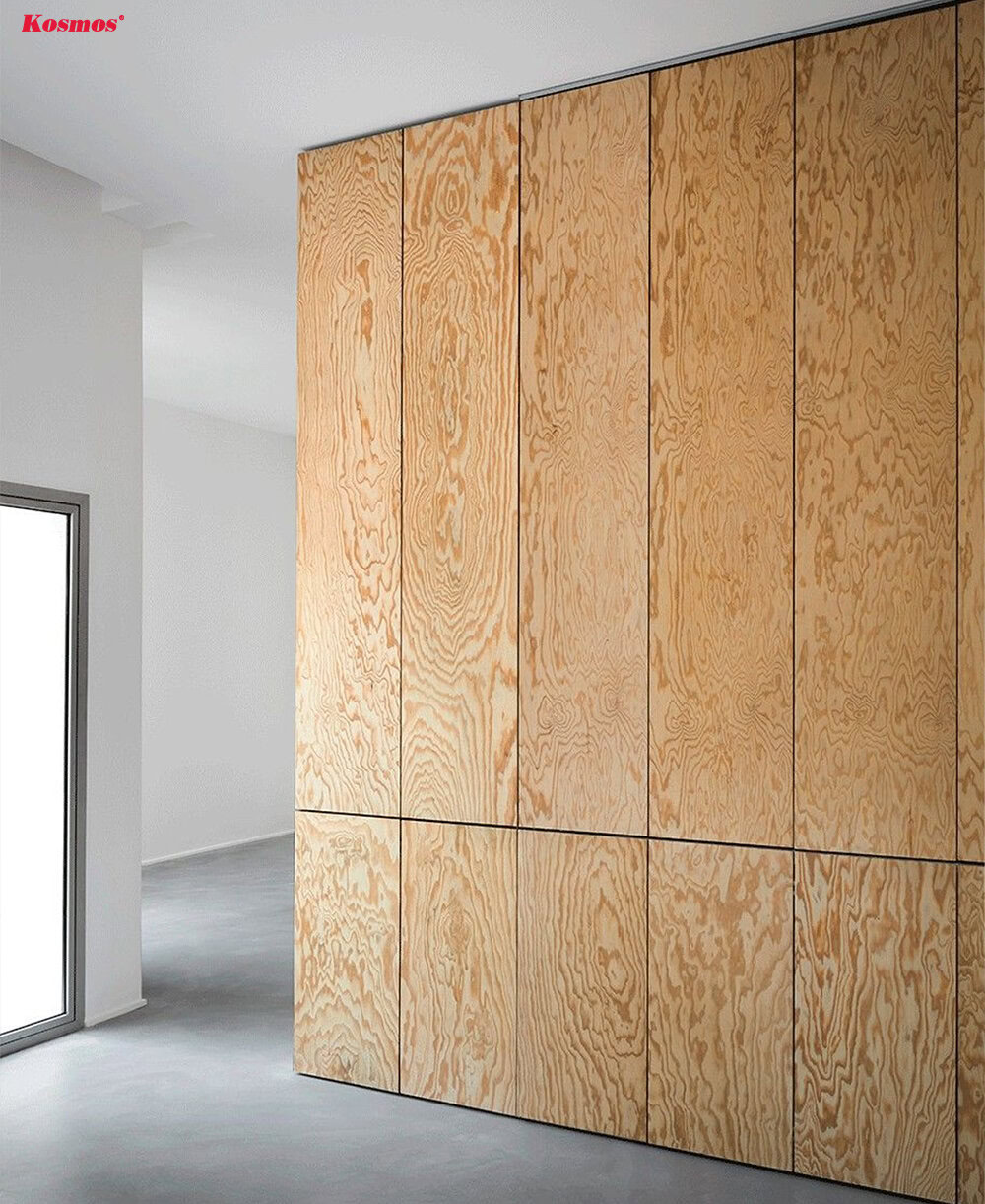 Thiết kế vách tường bằng gỗ công nghiệp có vân độc đáo