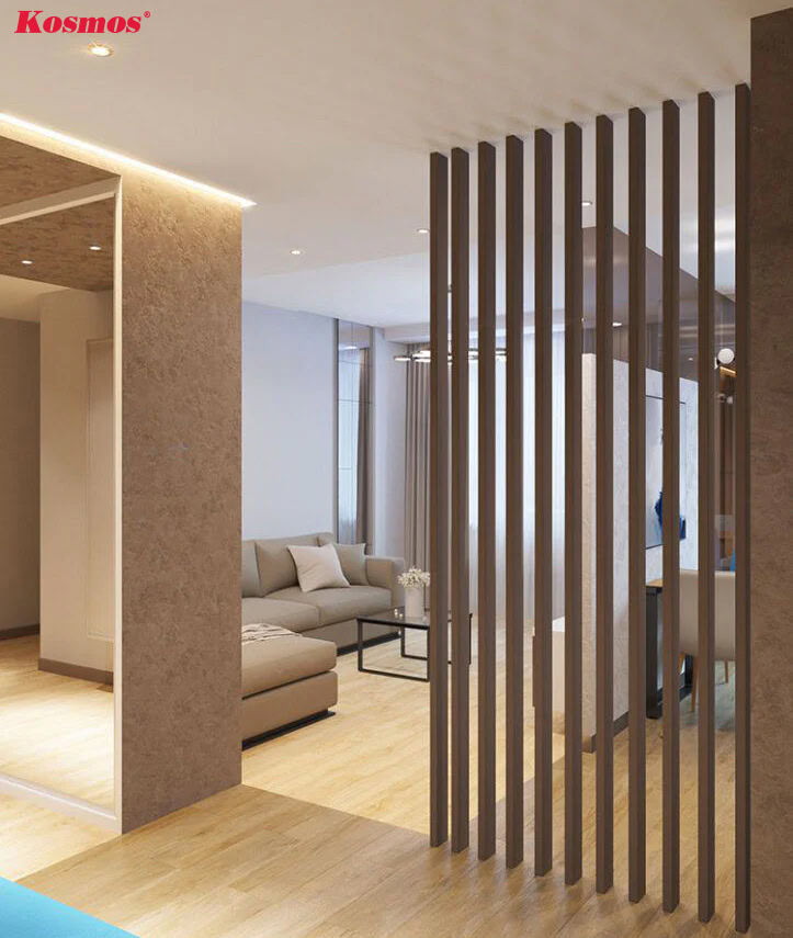 Vách ngăn lam gỗ giúp không gian thêm