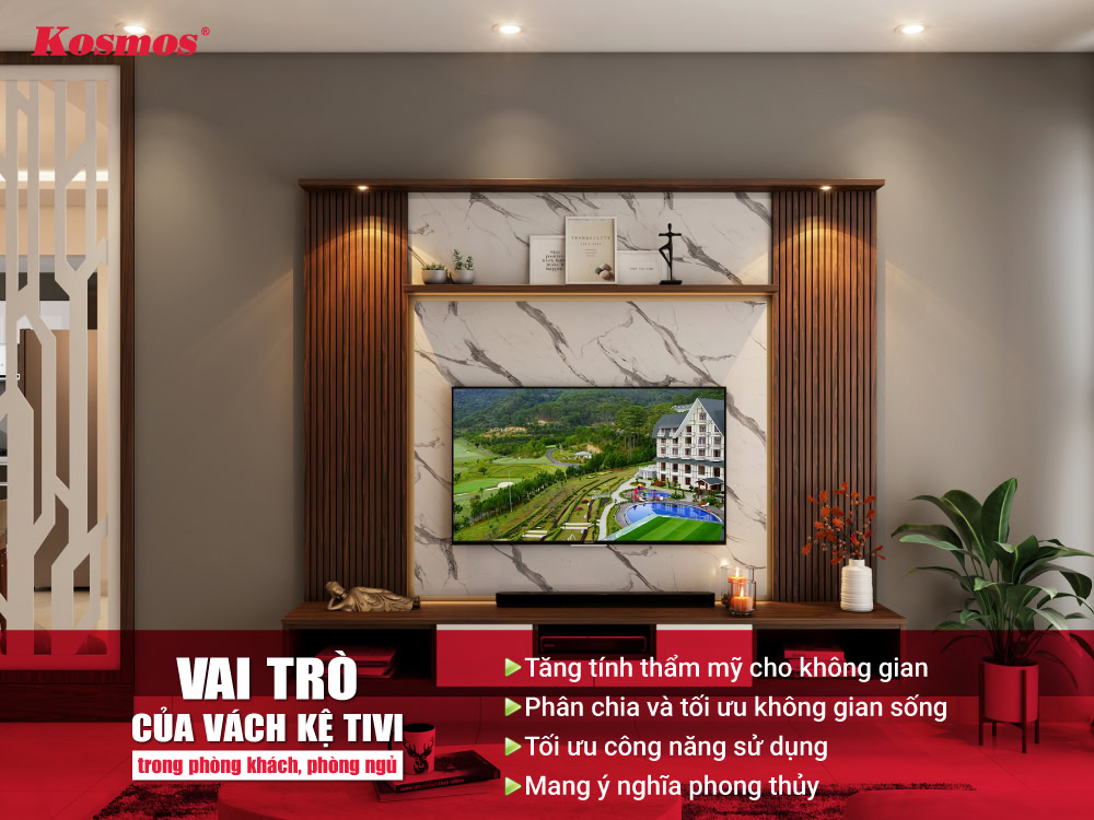 Vai trò quan trọng của vách, kệ tivi trong công trình nhà ở Vai trò quan trọng của vách, kệ tivi trong công trình nhà ở