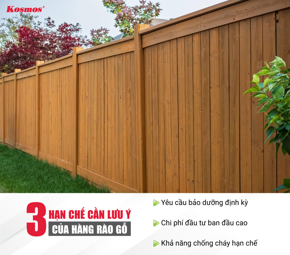 3 hạn chế cần lưu ý khi sử dụng hàng rào bằng gỗ 3 hạn chế cần lưu ý khi sử dụng hàng rào bằng gỗ